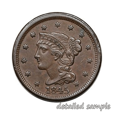 1845 United States Braided Hair Large Cent
